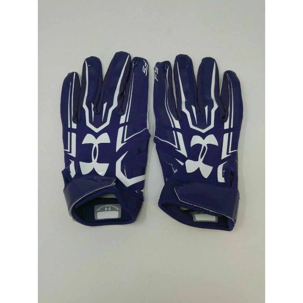 New Under Armour Men's Purple/White WR Football Gloves - Size 3XLarge